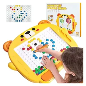 BitFeex Magnetic Drawing Board with Pen and Pattern Book Dots Board