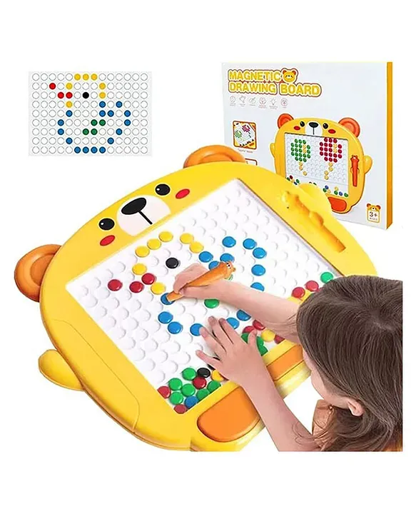 BitFeex Magnetic Drawing Board with Pen and Pattern Book Dots Board