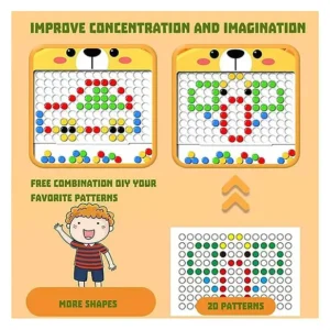 BitFeex Magnetic Drawing Board with Pen and Pattern Book Dots Board
